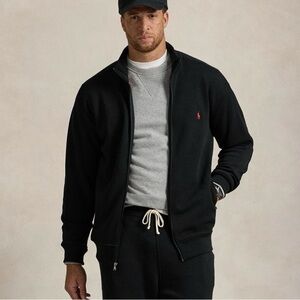Polo Ralph Lauren Black Full Zip double knit track jacket